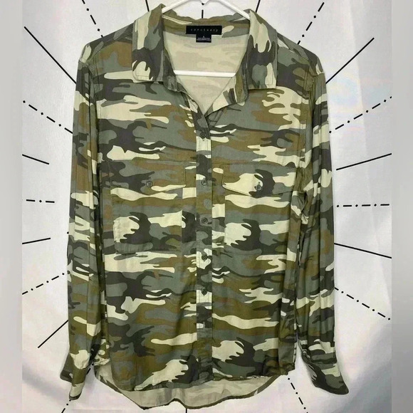 Sanctuary Camo Patchwork Military Button Down Shirt - Picture 2 of 8